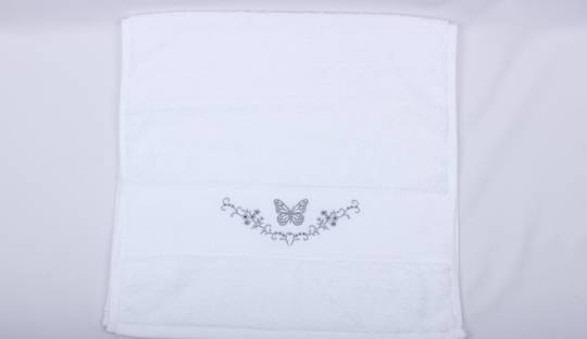 Butterfly embroidered hand towel. Code: HT-BUT